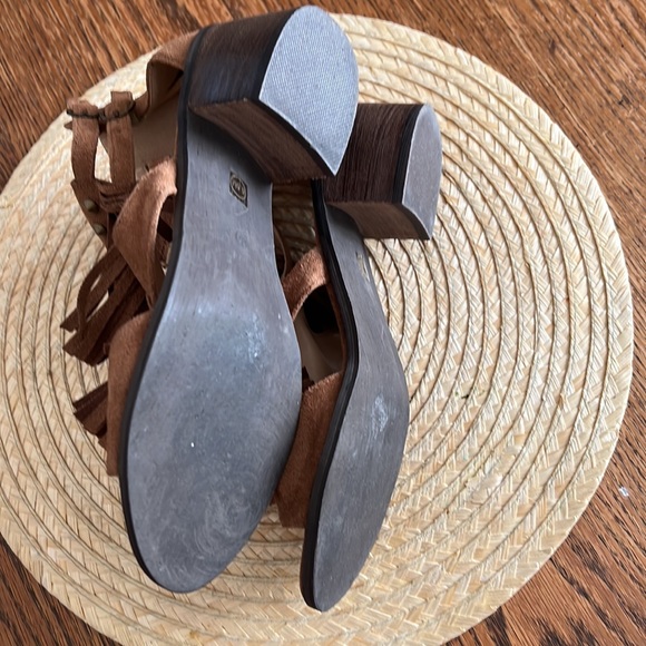Coconuts Matisse Tassel Fringe Open Toe Block Heel Sandals Size 6.5 - Picture 6 of 14